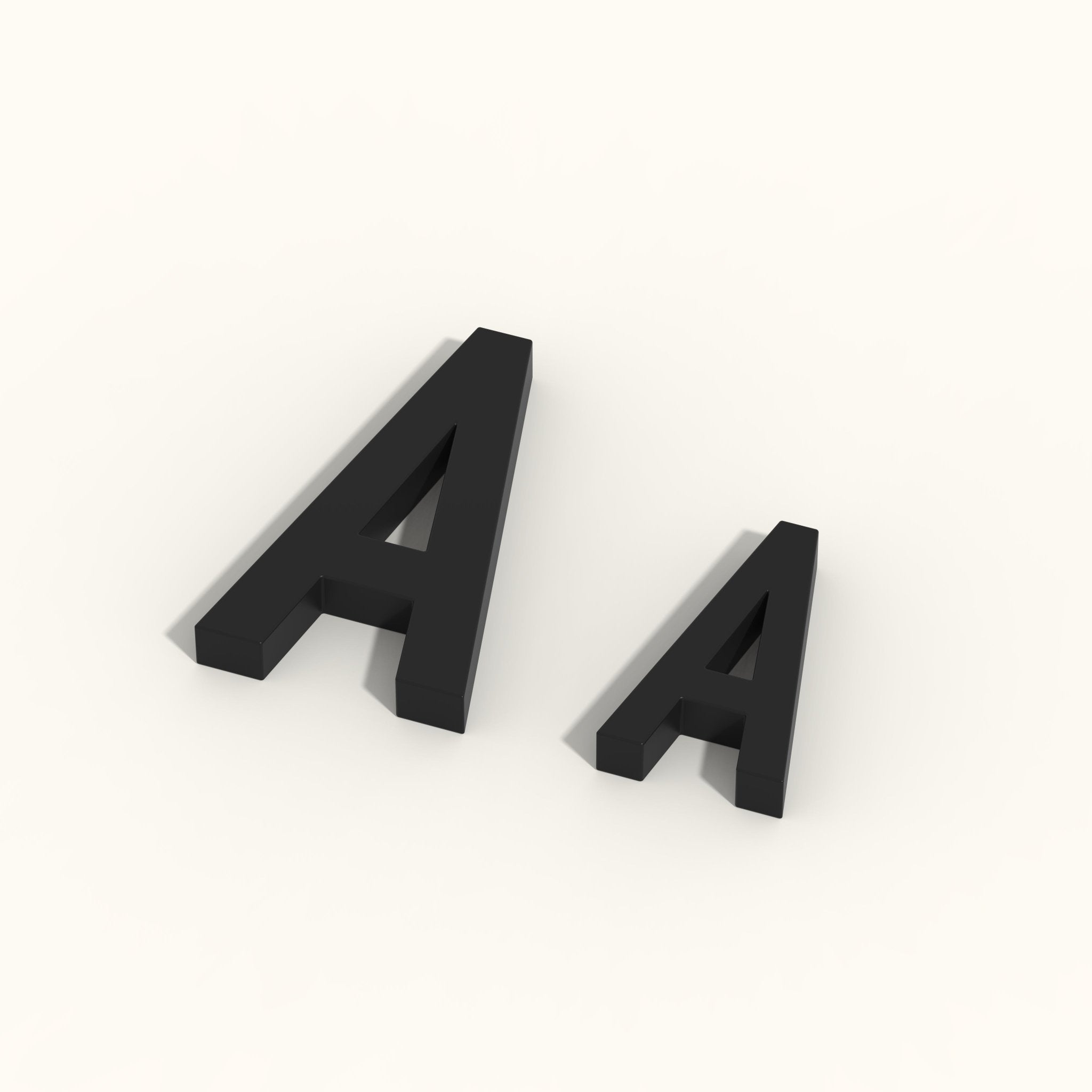 black peg letters of the A character