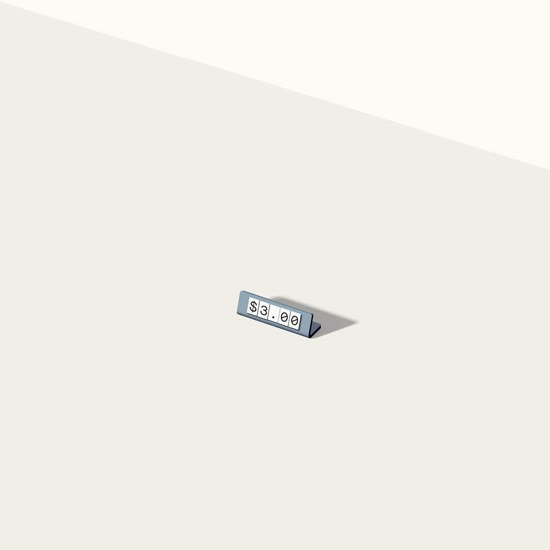 single pricing sign in a studio