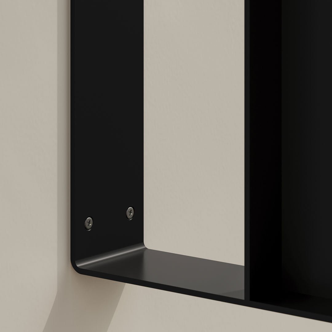 close up of the installation screws used on the rectangle wall sign