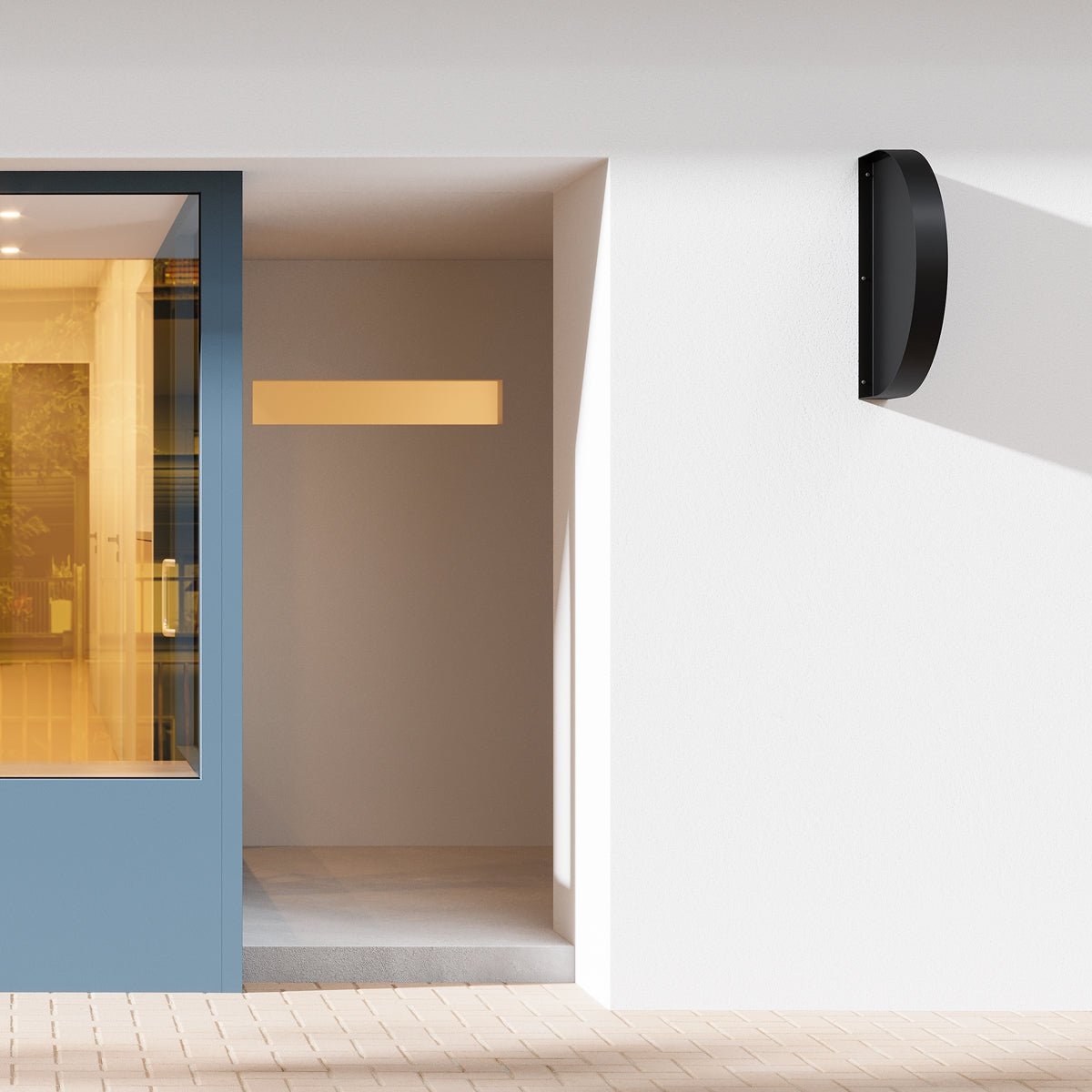 sidewalks shot of the semi-circle wall sign installed outside a retail sotre