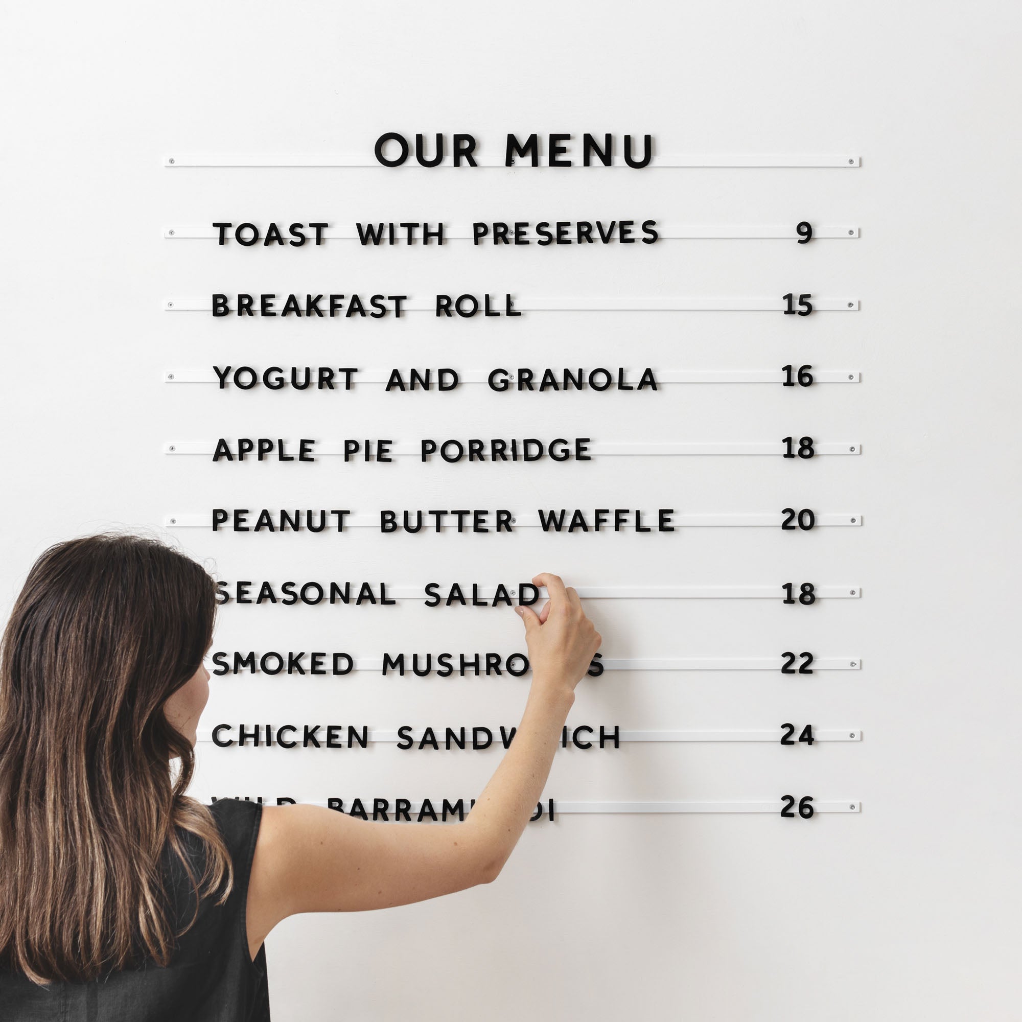 Changeable Menu Displays and Letter Boards