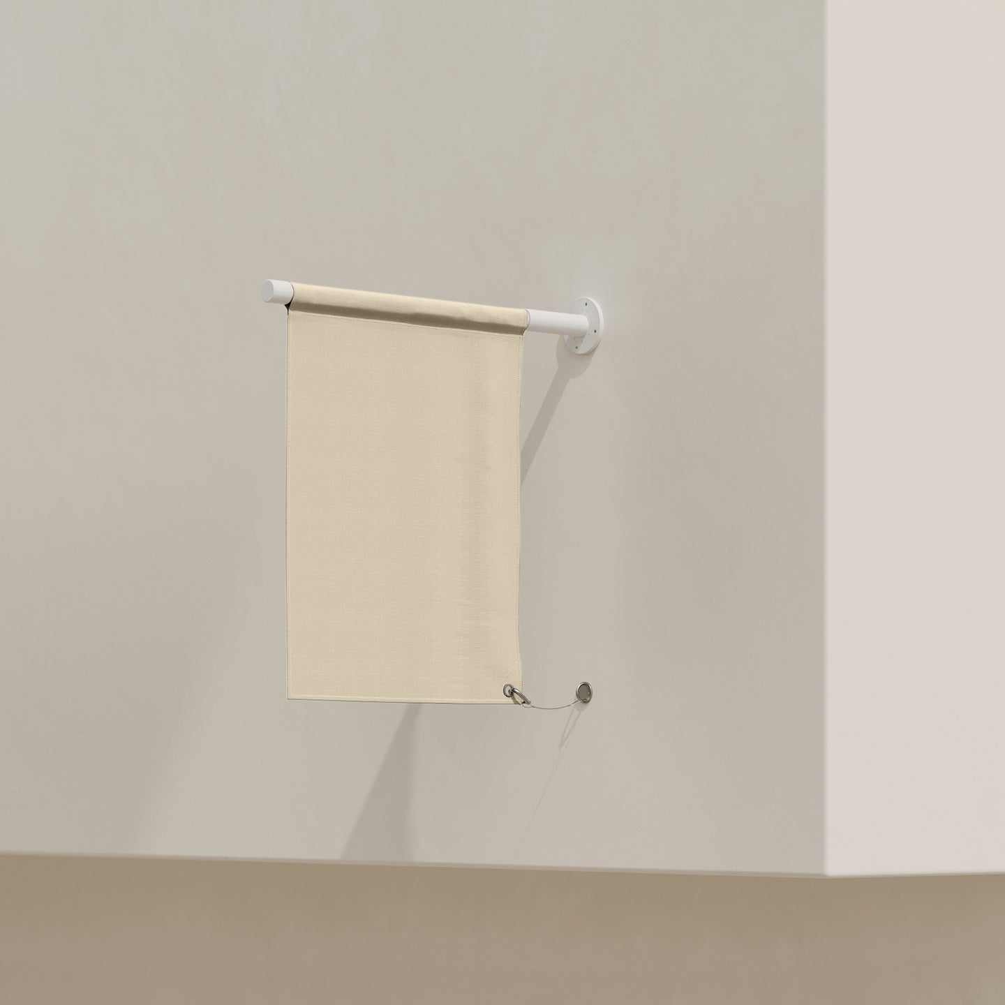 oat coloured canvas flag wall mounted sign with no branding