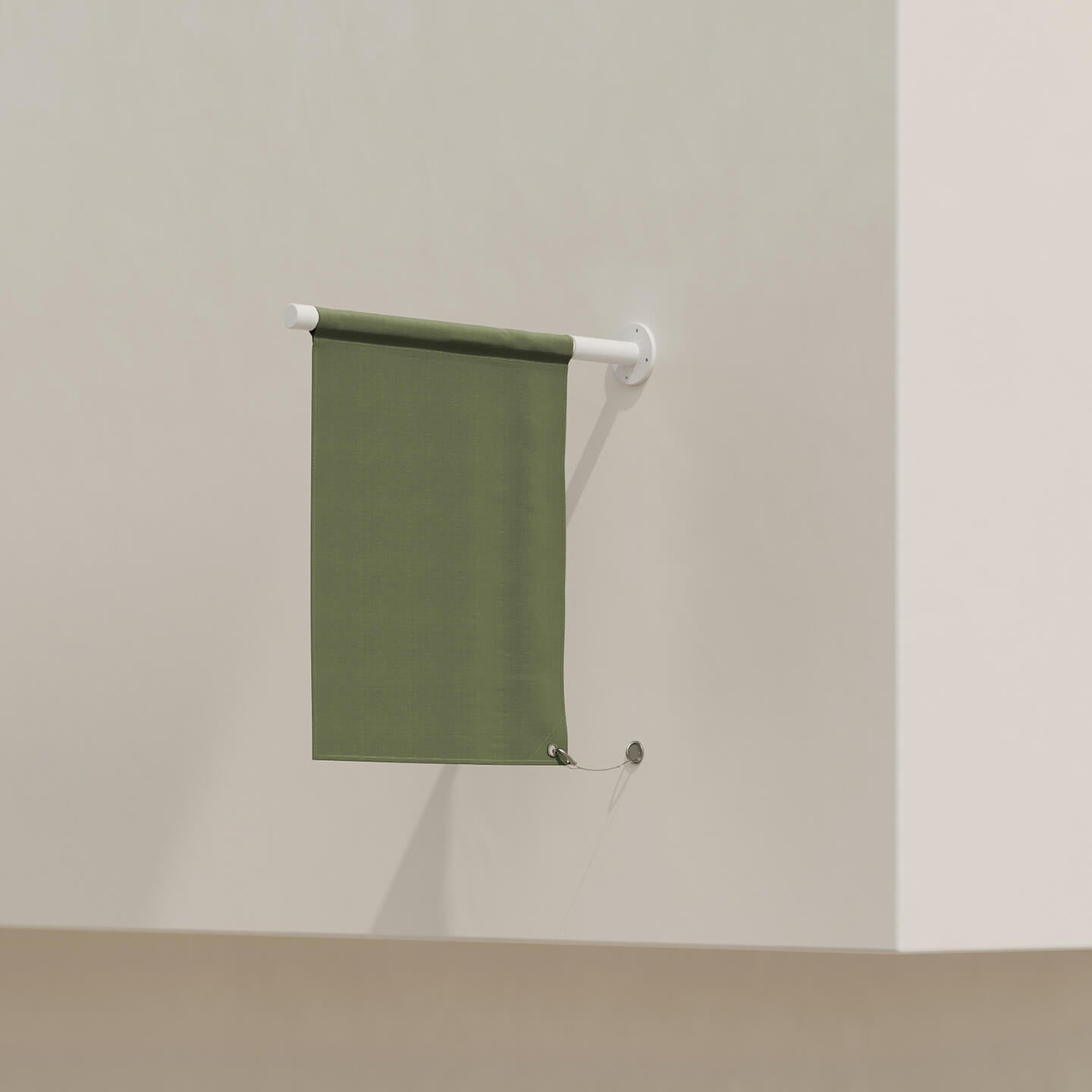 green coloured canvas flag wall mounted sign with no branding