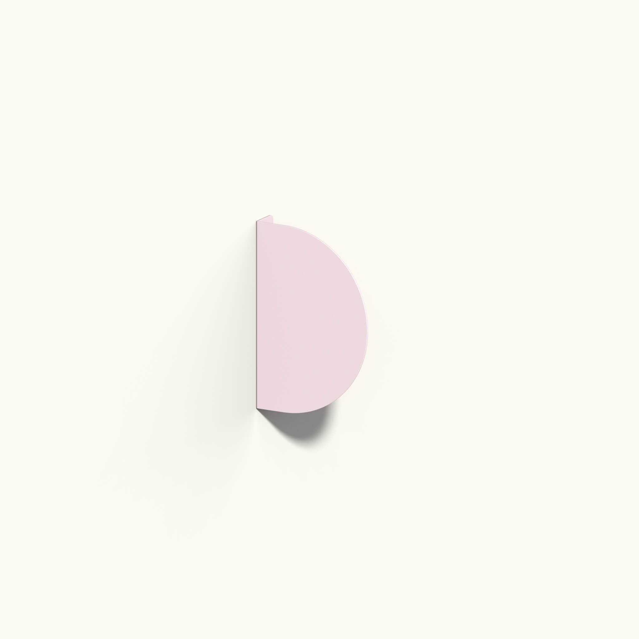 pink half round blade sign in studio