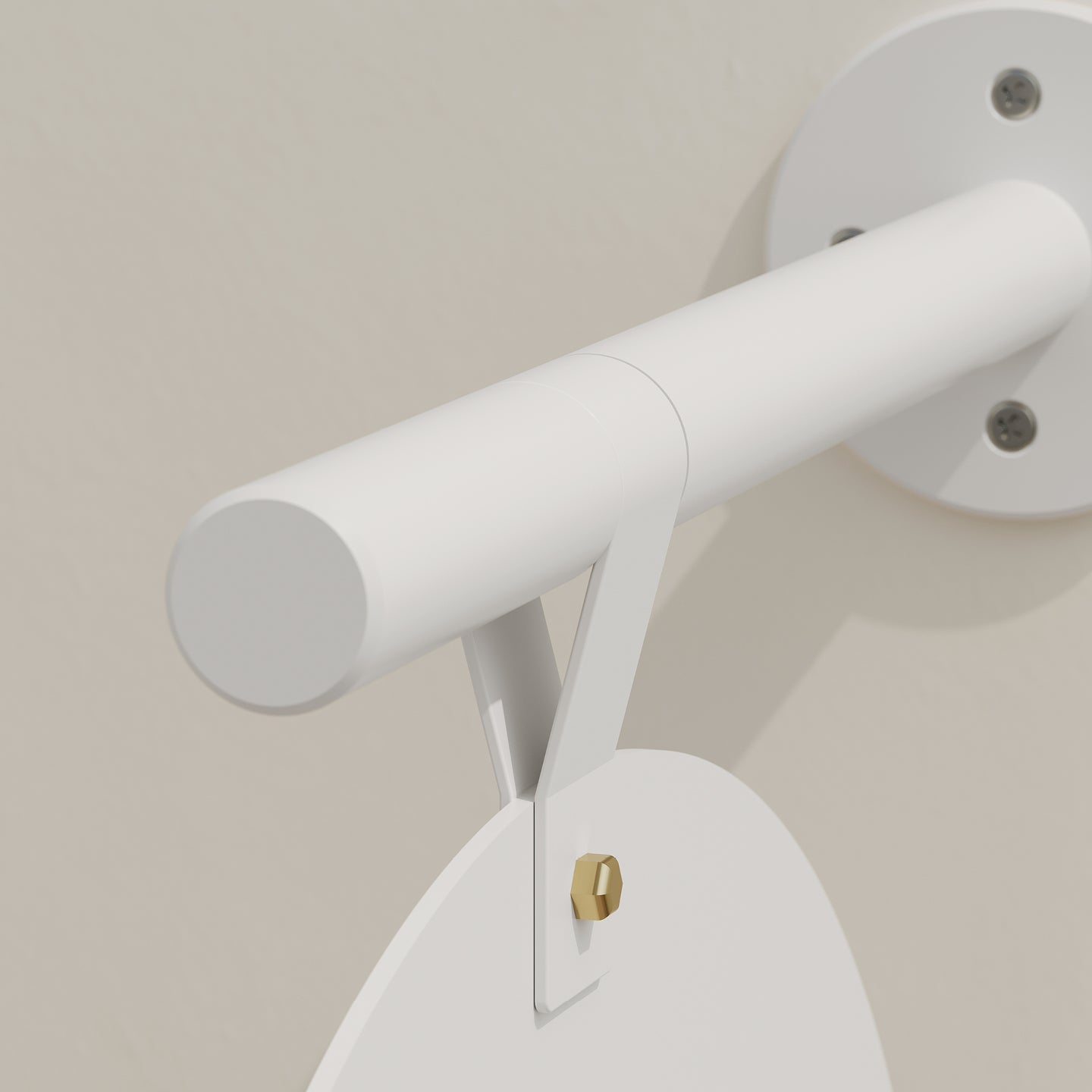 close up of the strap holding the white hanging wall blade sign
