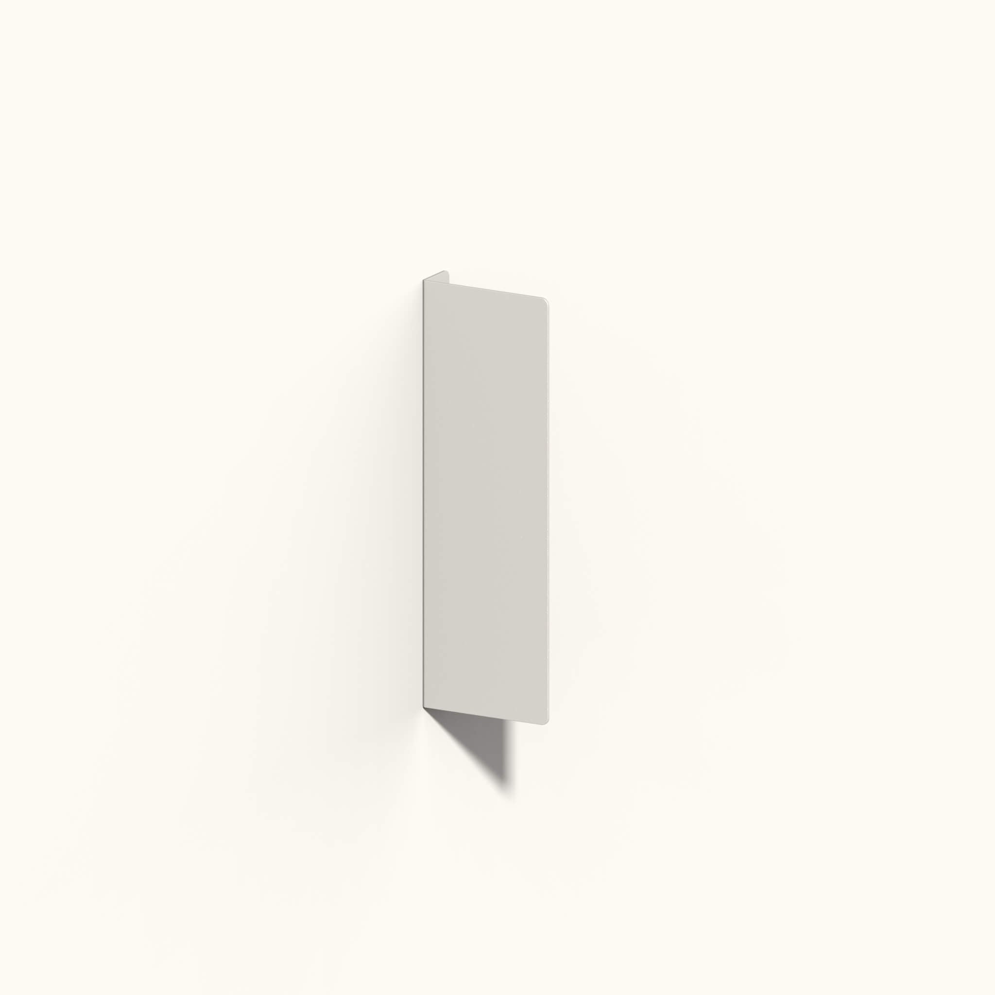 render of the oat coloured metal vertical blade bathroom sign