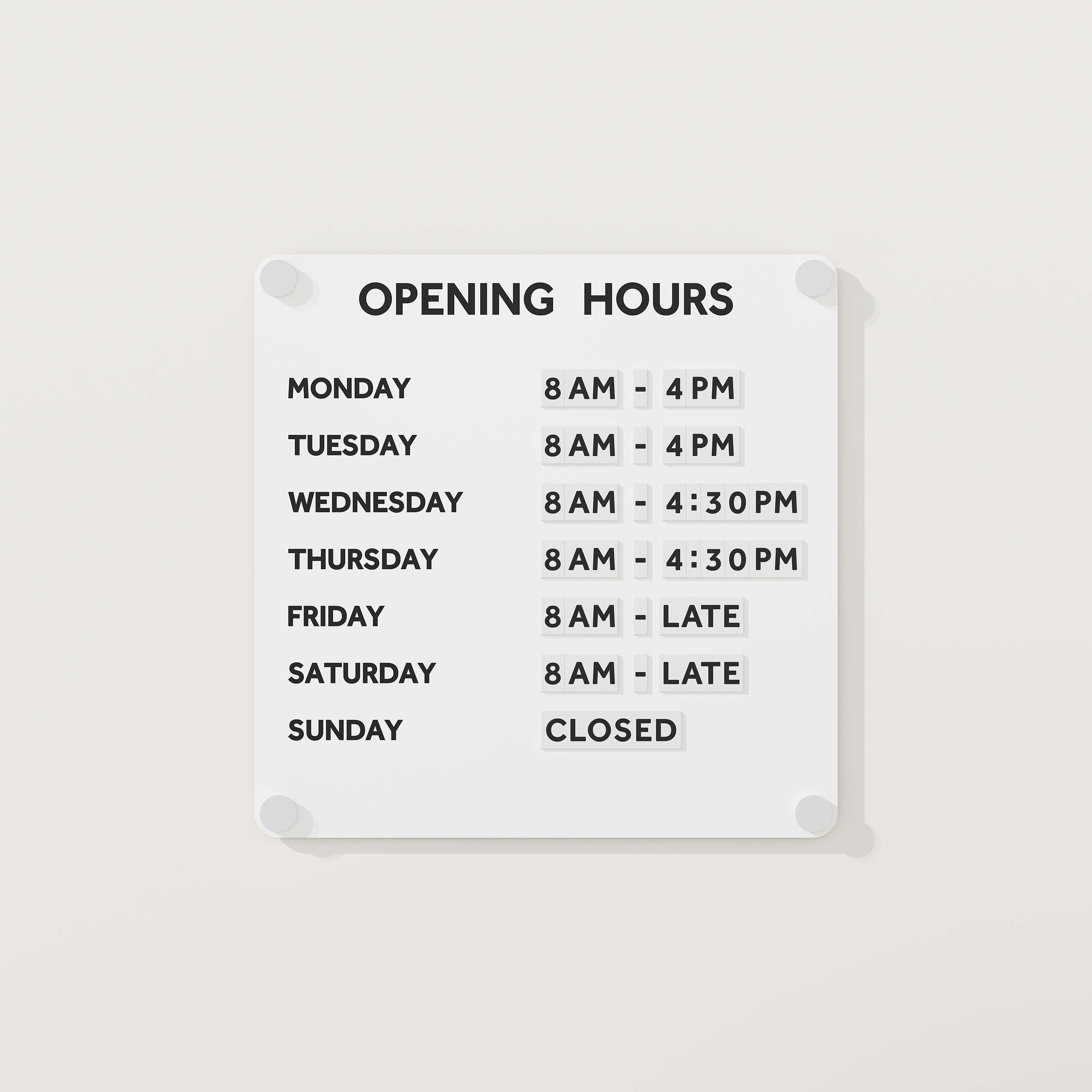Opening Hours Sign, Shop Hours Sign, Store Hours Sign, Store Open Hours Sign , Opening Time Sign