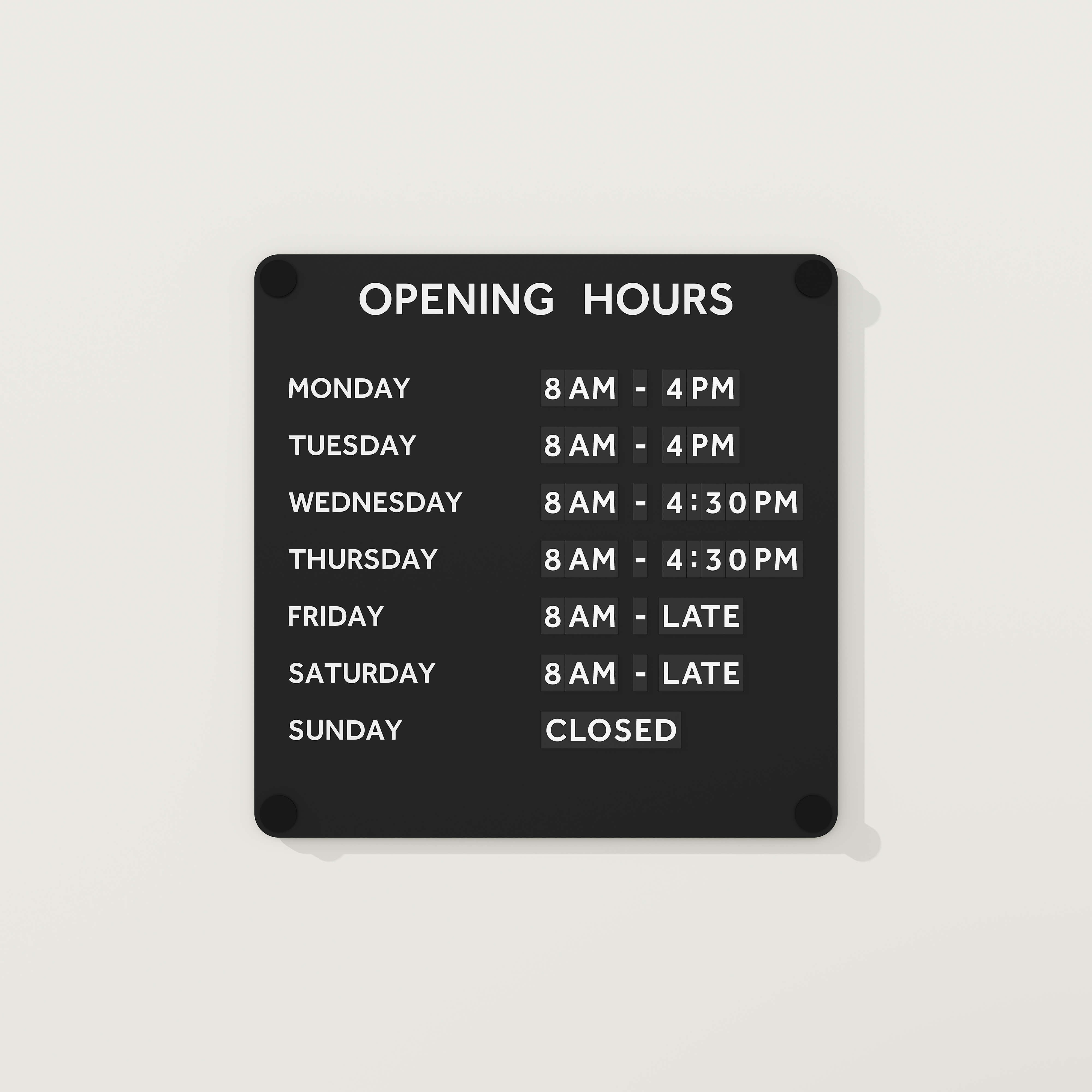 Opening Hours Sign, Shop Hours Sign, Store Hours Sign, Store Open Hours Sign , Opening Time Sign